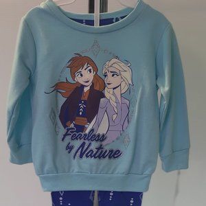 NWT Disney Frozen II Fearless By Nature Girls Matching Set Top & Leggings